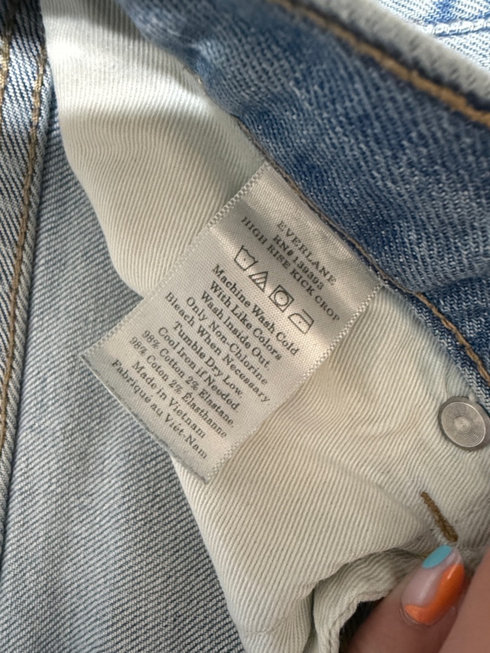 Light Blue Women's Straight Crop Jeans - Picture 3 of 4